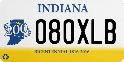 IN license plate 080XLB