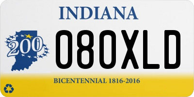 IN license plate 080XLD