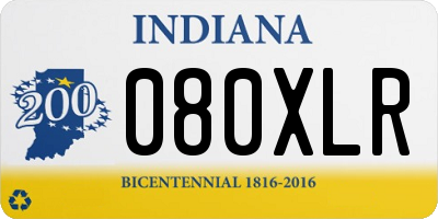 IN license plate 080XLR