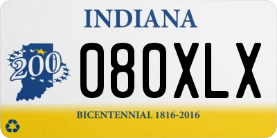 IN license plate 080XLX
