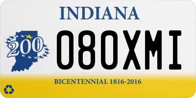 IN license plate 080XMI