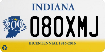 IN license plate 080XMJ