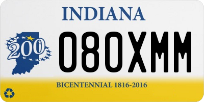 IN license plate 080XMM