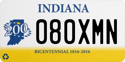 IN license plate 080XMN
