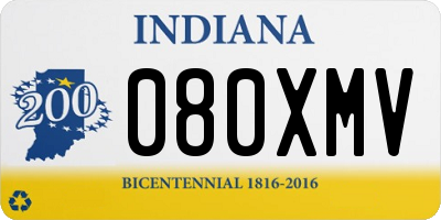 IN license plate 080XMV