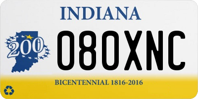 IN license plate 080XNC