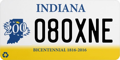 IN license plate 080XNE