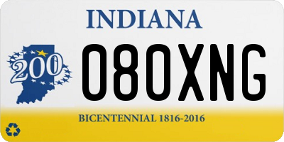 IN license plate 080XNG