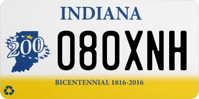 IN license plate 080XNH