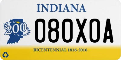 IN license plate 080XOA