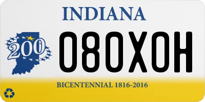 IN license plate 080XOH