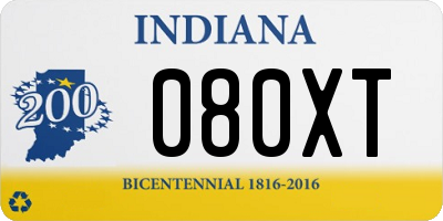 IN license plate 080XT