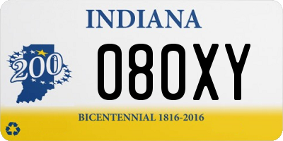 IN license plate 080XY