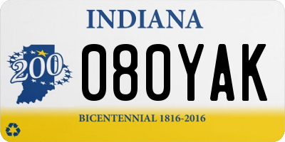 IN license plate 080YAK