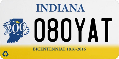 IN license plate 080YAT