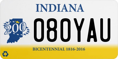 IN license plate 080YAU