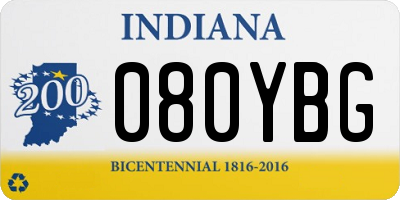 IN license plate 080YBG