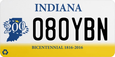 IN license plate 080YBN