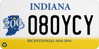 IN license plate 080YCY