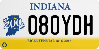 IN license plate 080YDH