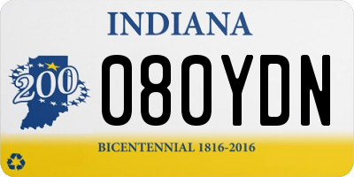 IN license plate 080YDN