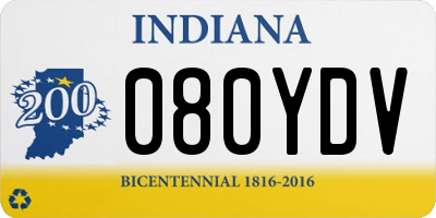 IN license plate 080YDV