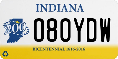 IN license plate 080YDW