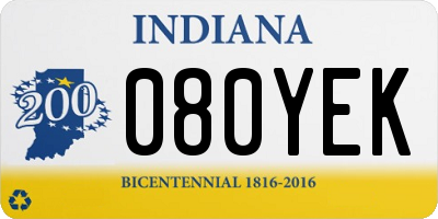 IN license plate 080YEK