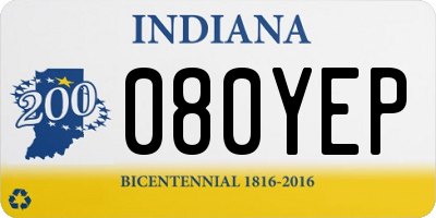 IN license plate 080YEP