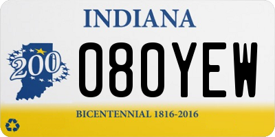 IN license plate 080YEW