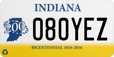 IN license plate 080YEZ