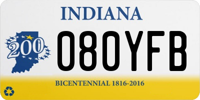IN license plate 080YFB
