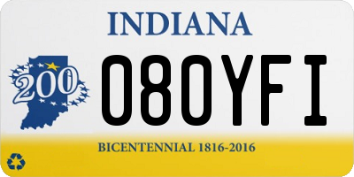 IN license plate 080YFI