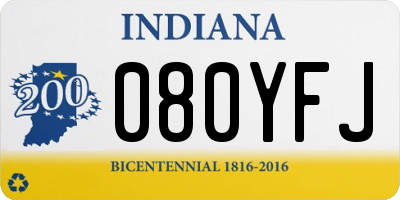 IN license plate 080YFJ