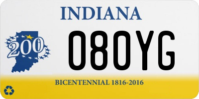 IN license plate 080YG