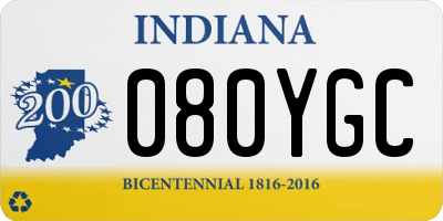 IN license plate 080YGC