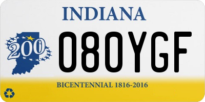 IN license plate 080YGF