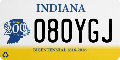 IN license plate 080YGJ