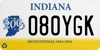 IN license plate 080YGK