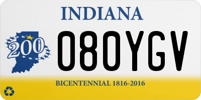 IN license plate 080YGV