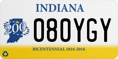 IN license plate 080YGY