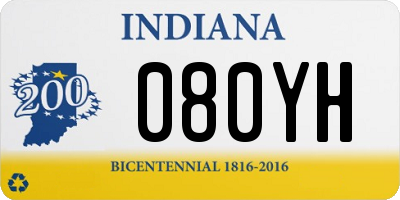 IN license plate 080YH