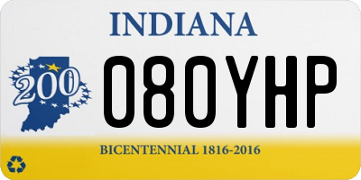 IN license plate 080YHP