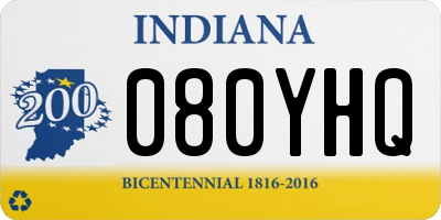 IN license plate 080YHQ