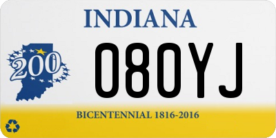 IN license plate 080YJ