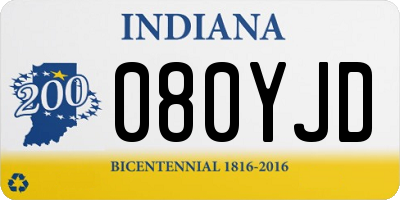 IN license plate 080YJD