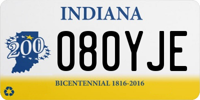 IN license plate 080YJE