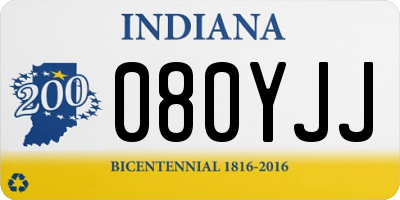 IN license plate 080YJJ