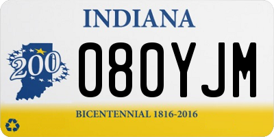 IN license plate 080YJM