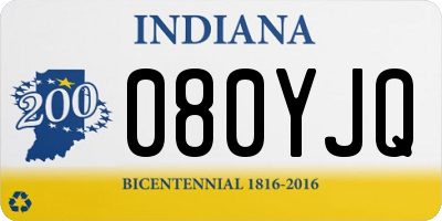 IN license plate 080YJQ